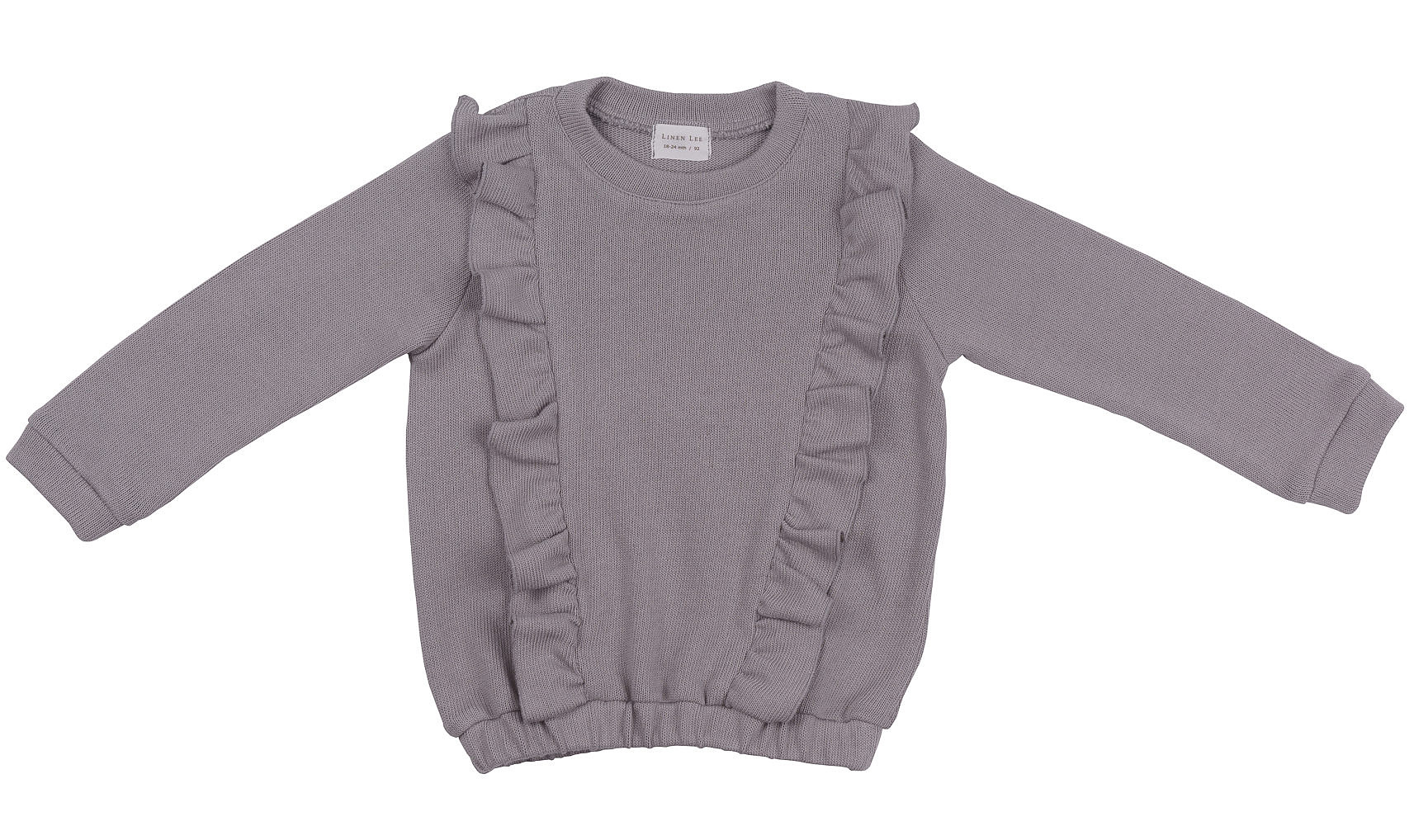 Cotton Blouse with Frill -  Grey