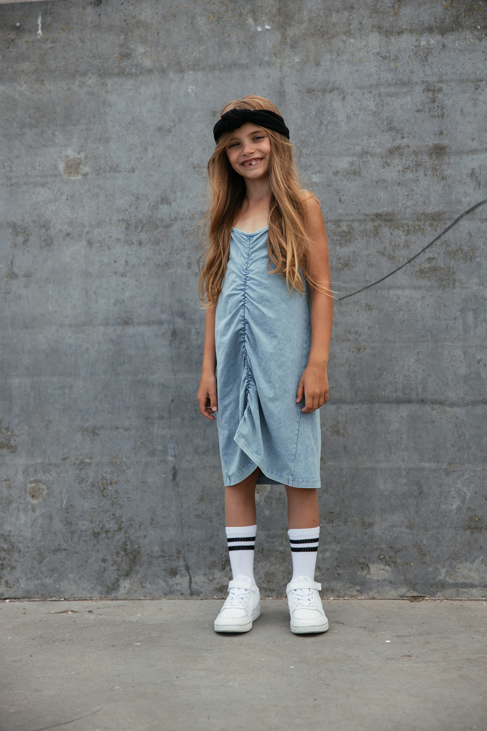 Pinched Dress - Blue