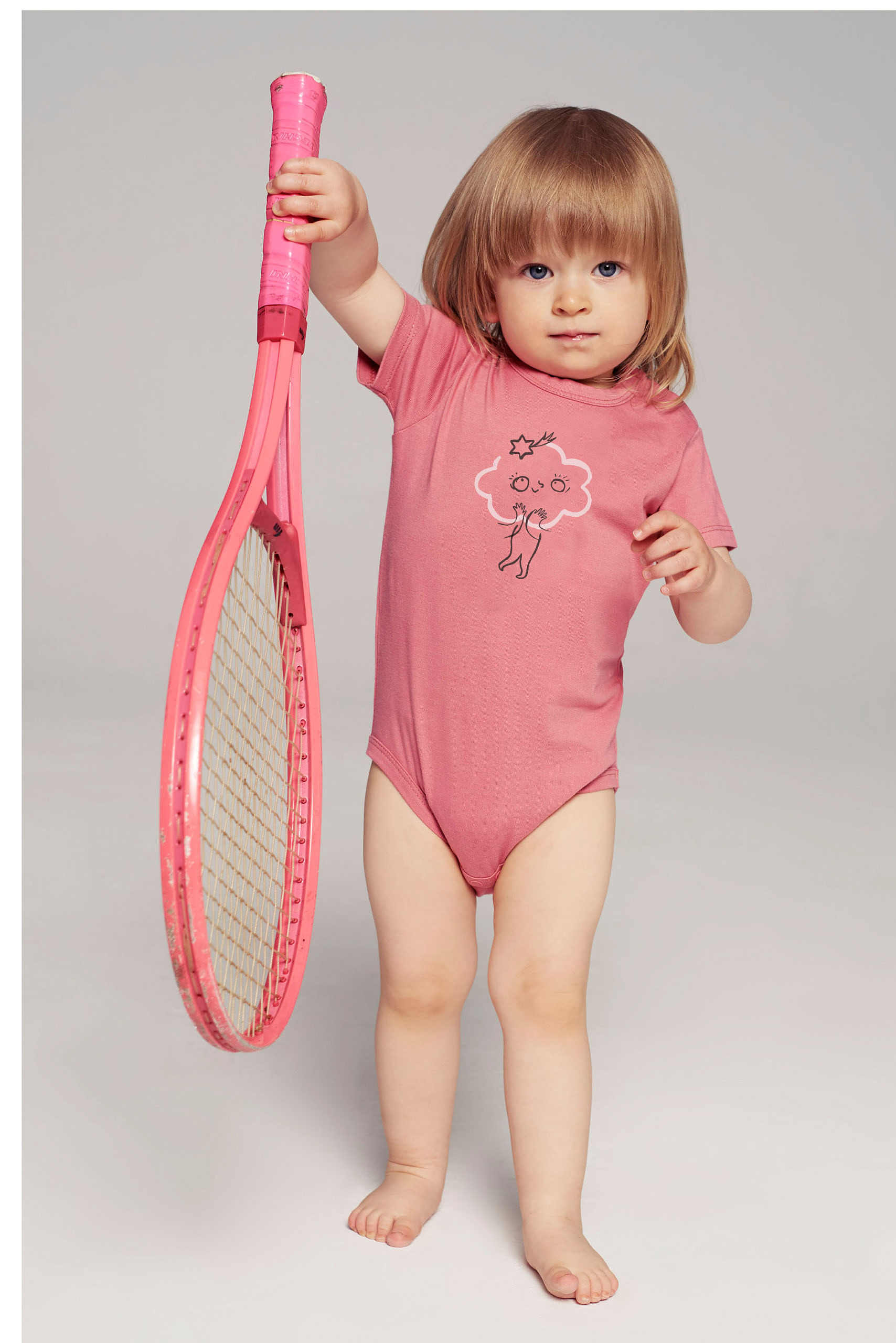 Clouds Bodysuit - Pink