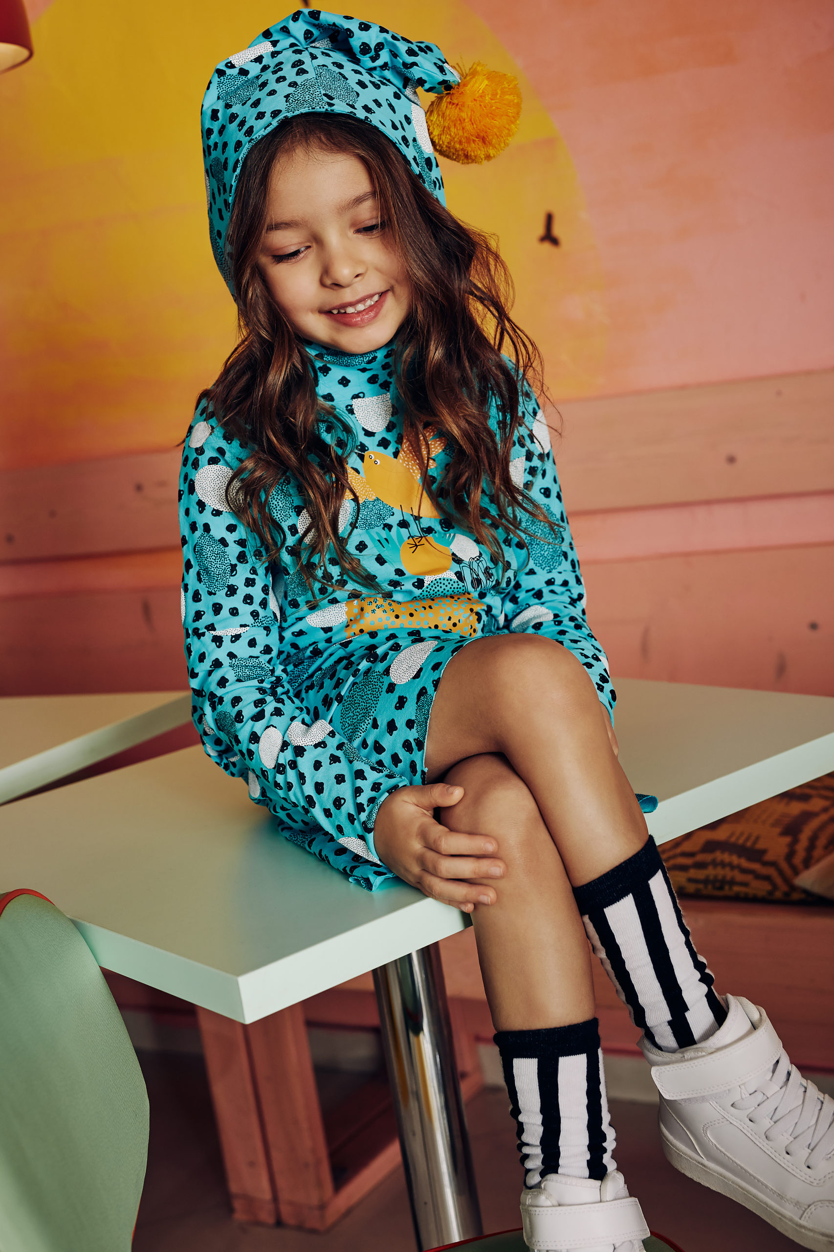 Pompom Dress Mint Nest