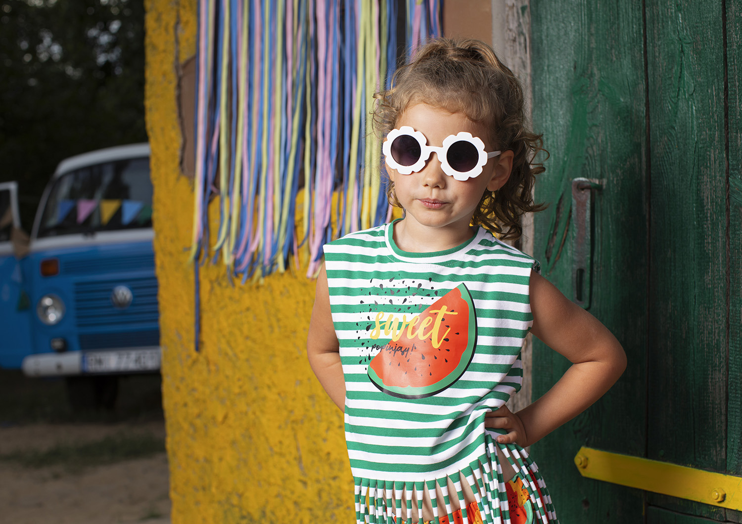 Lambada shirt Green Stripes Watermelon
