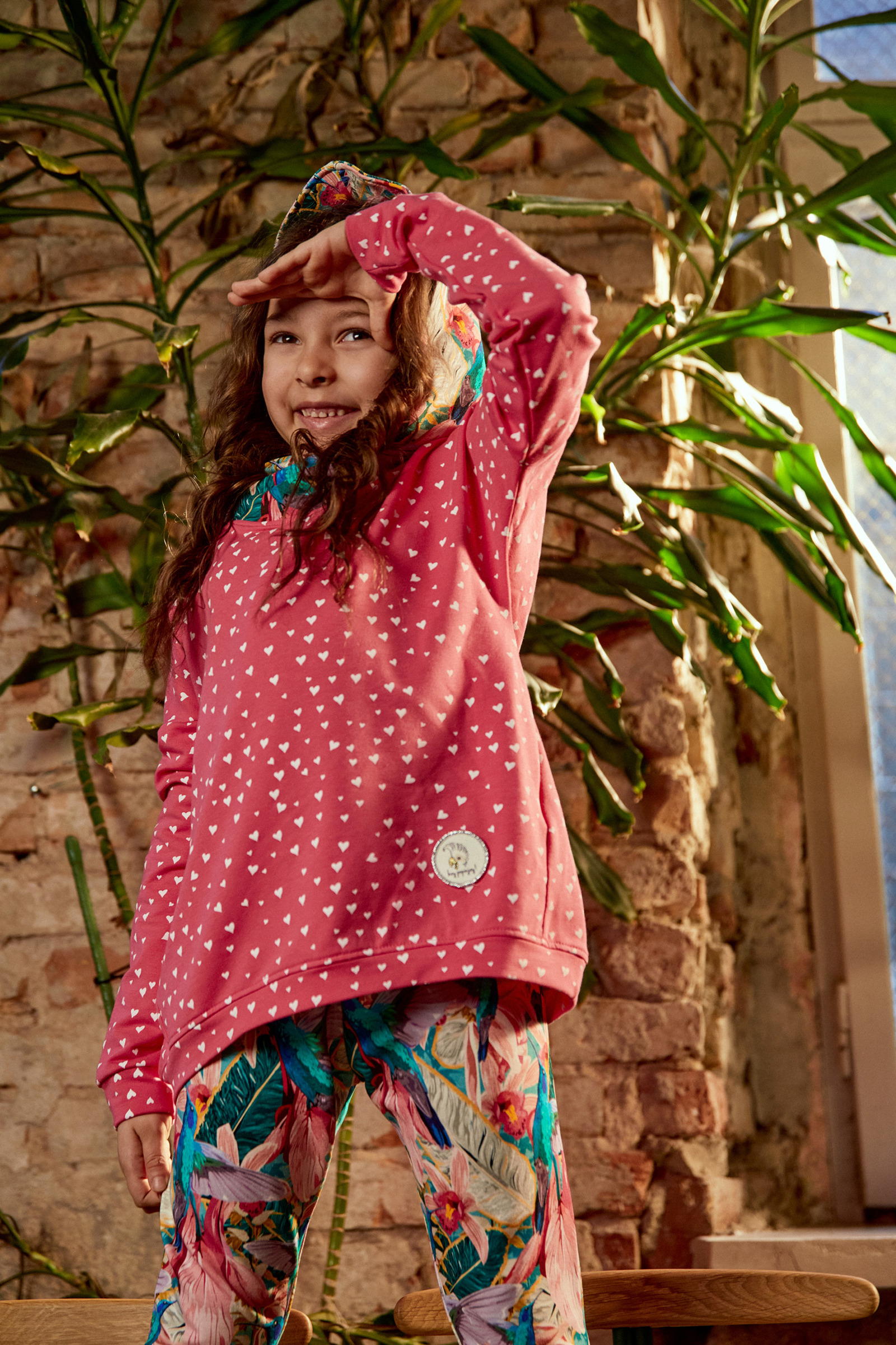 Oversize Hoodie Pink Hearts