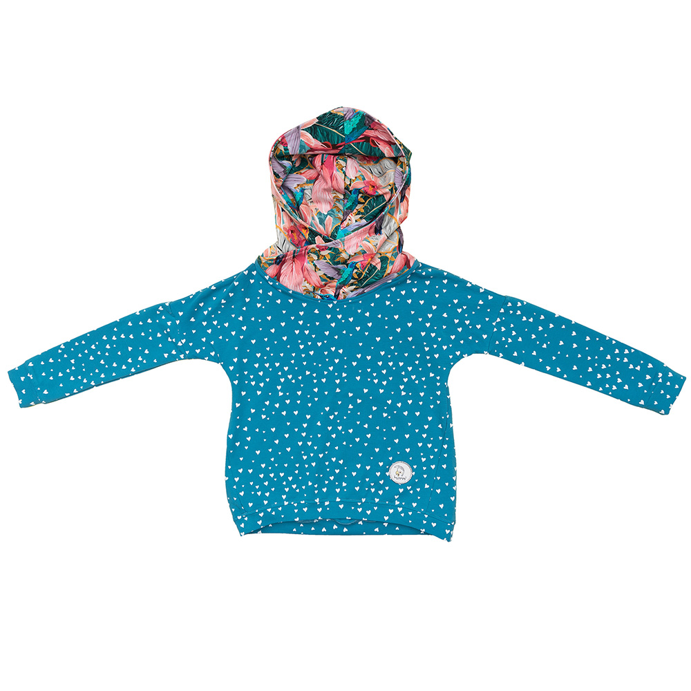 Oversize Hoodie Turquise Hearts