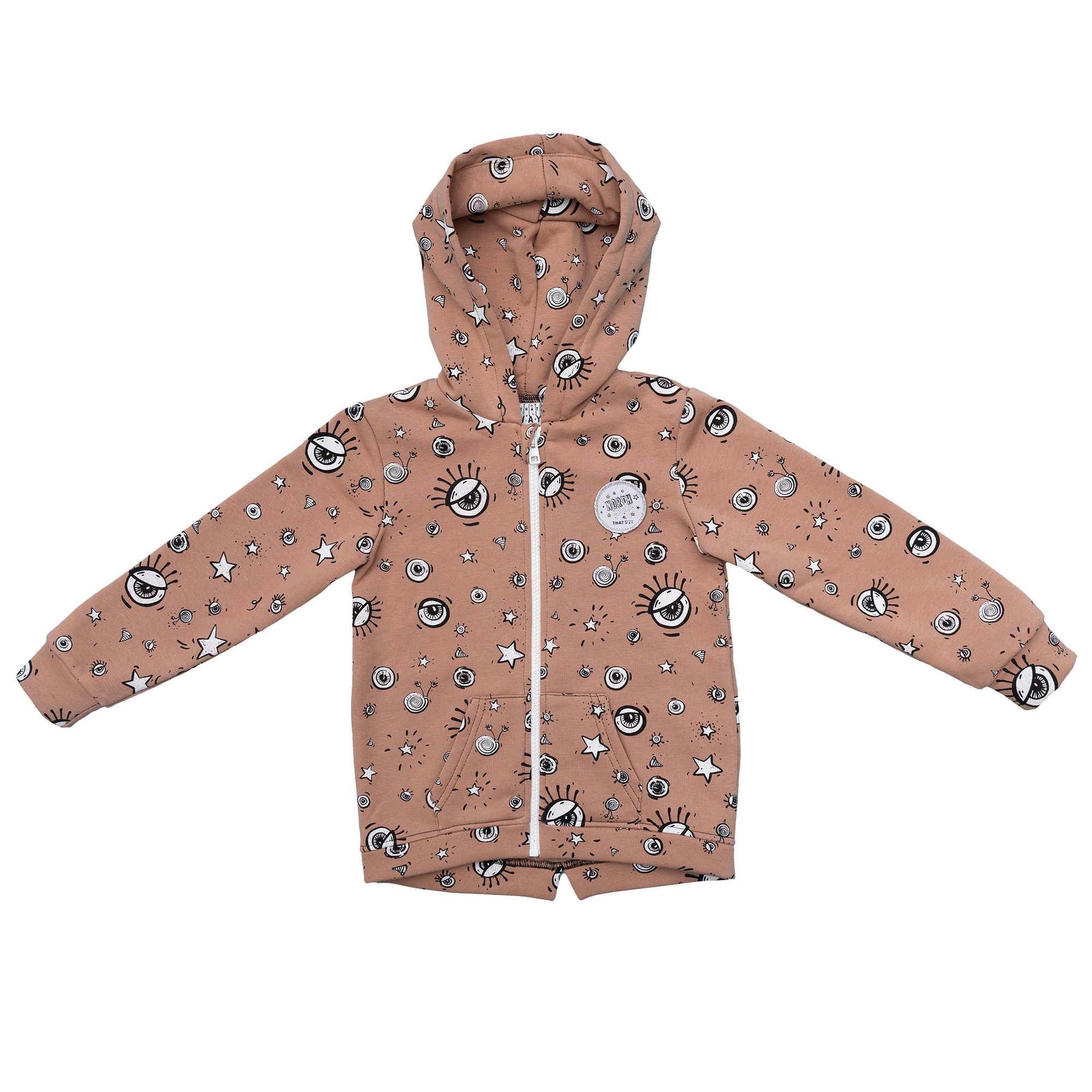 Hoodie with zip Beige Eyes