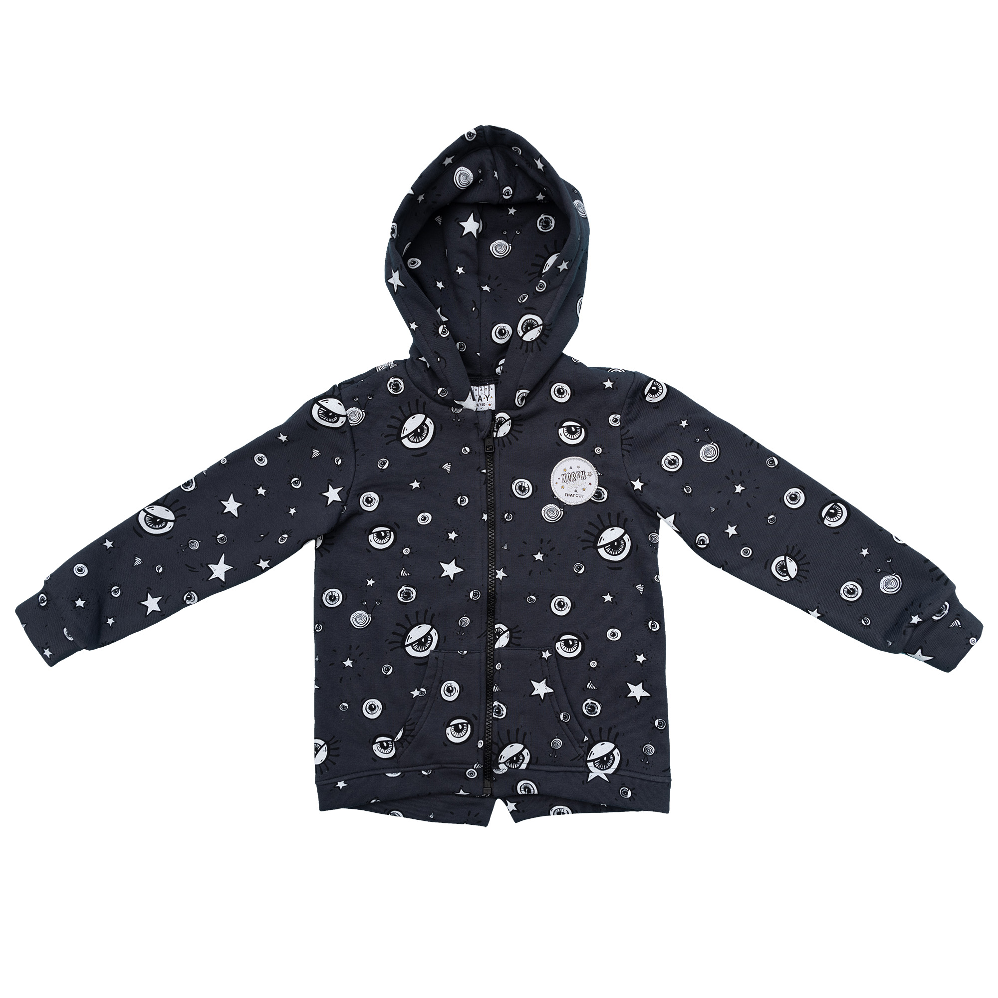 Hoodie with zip Anthracite Eyes