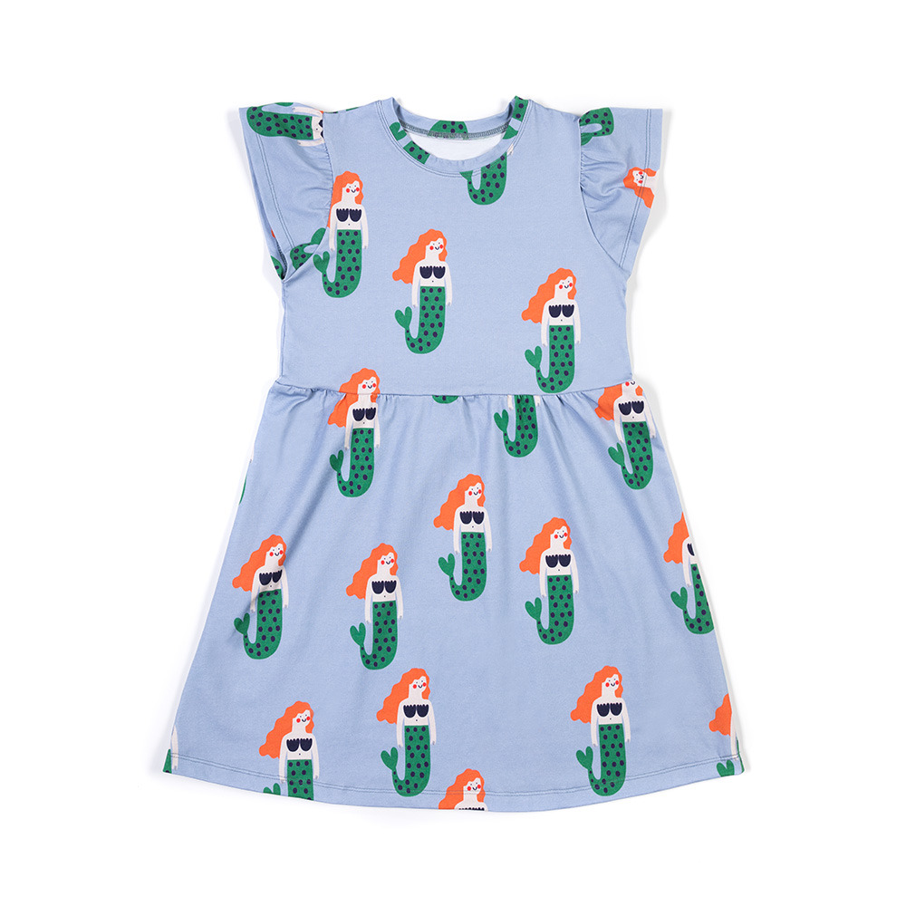 Mermaids on Blue Frills Dress
