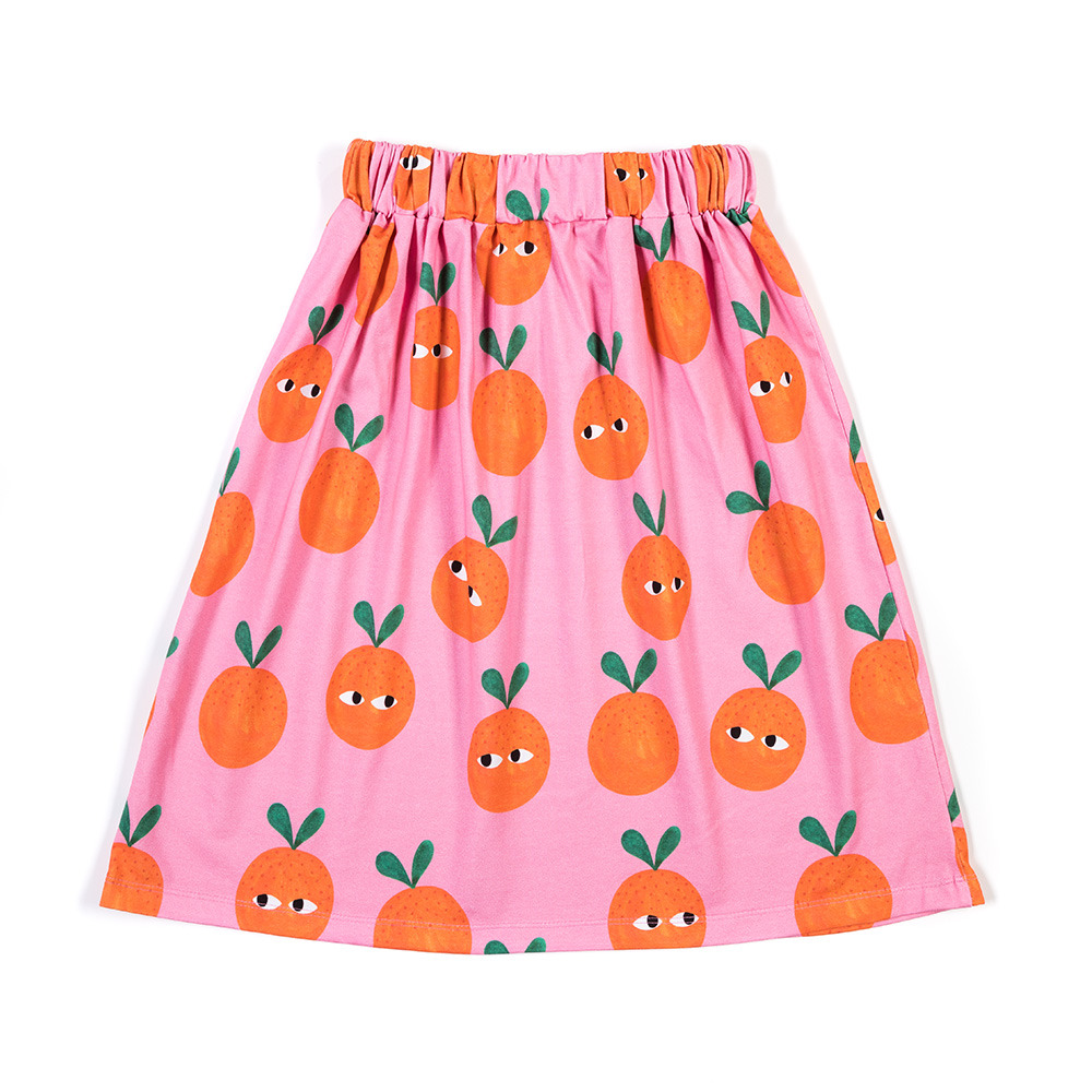 Oranges on Pink Skirt