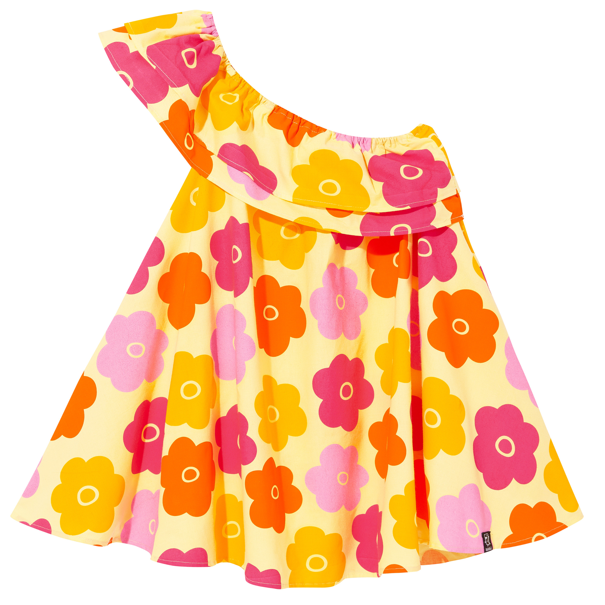 Asymetric Dress - Yellow Flowers