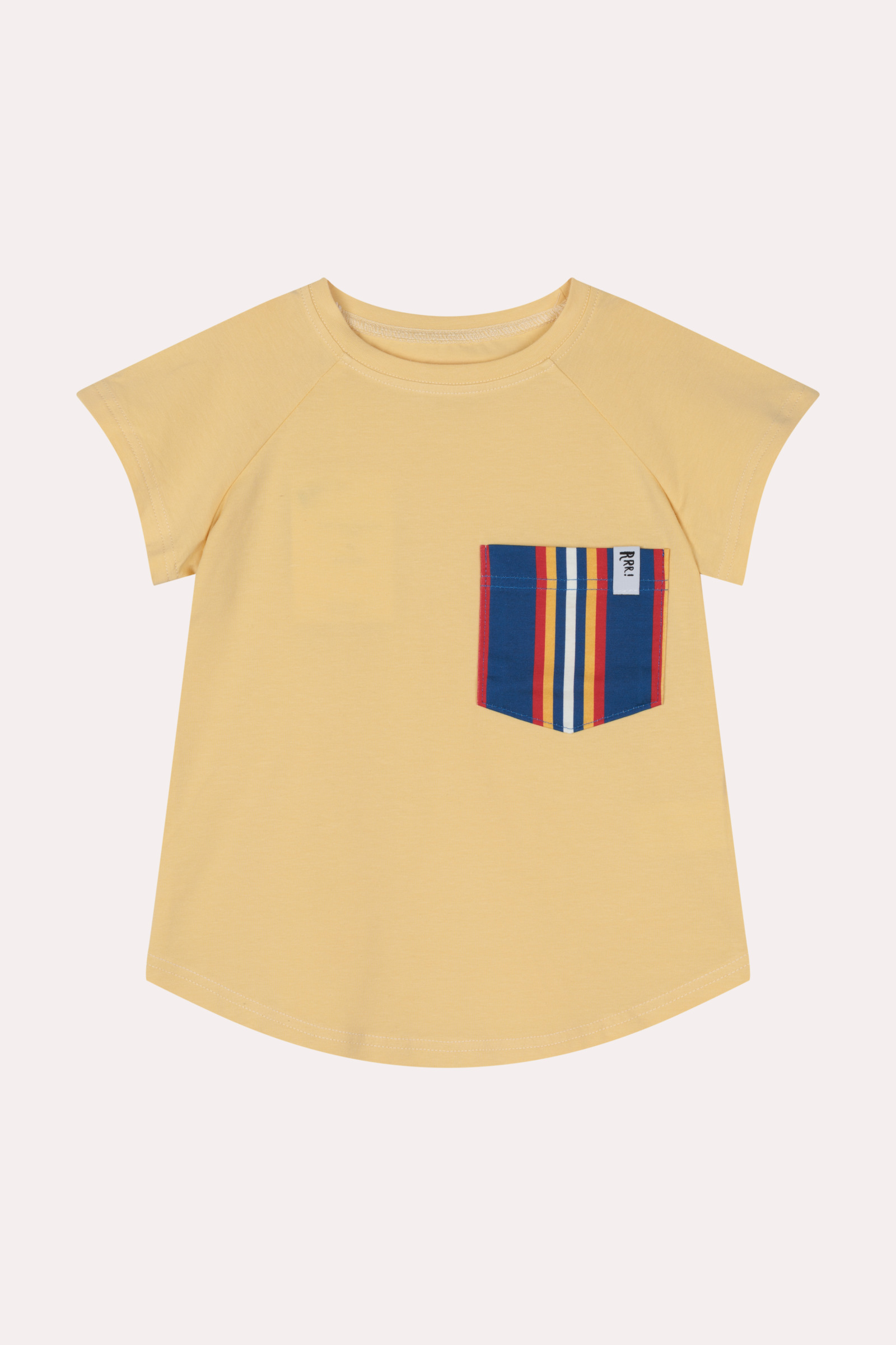 Yellow T-shirt with striped pocket