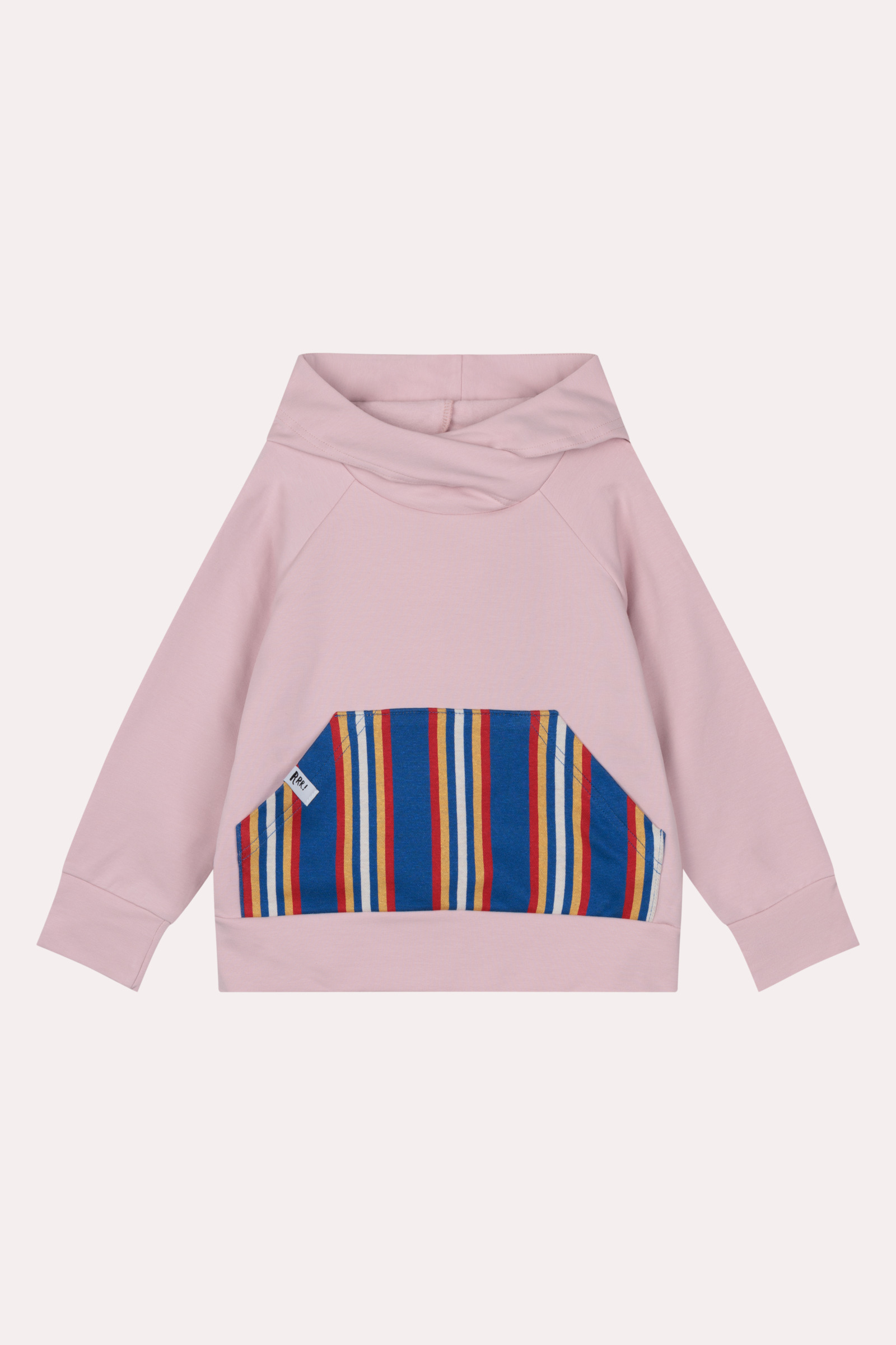 Pink hoodie with striped kangaroo