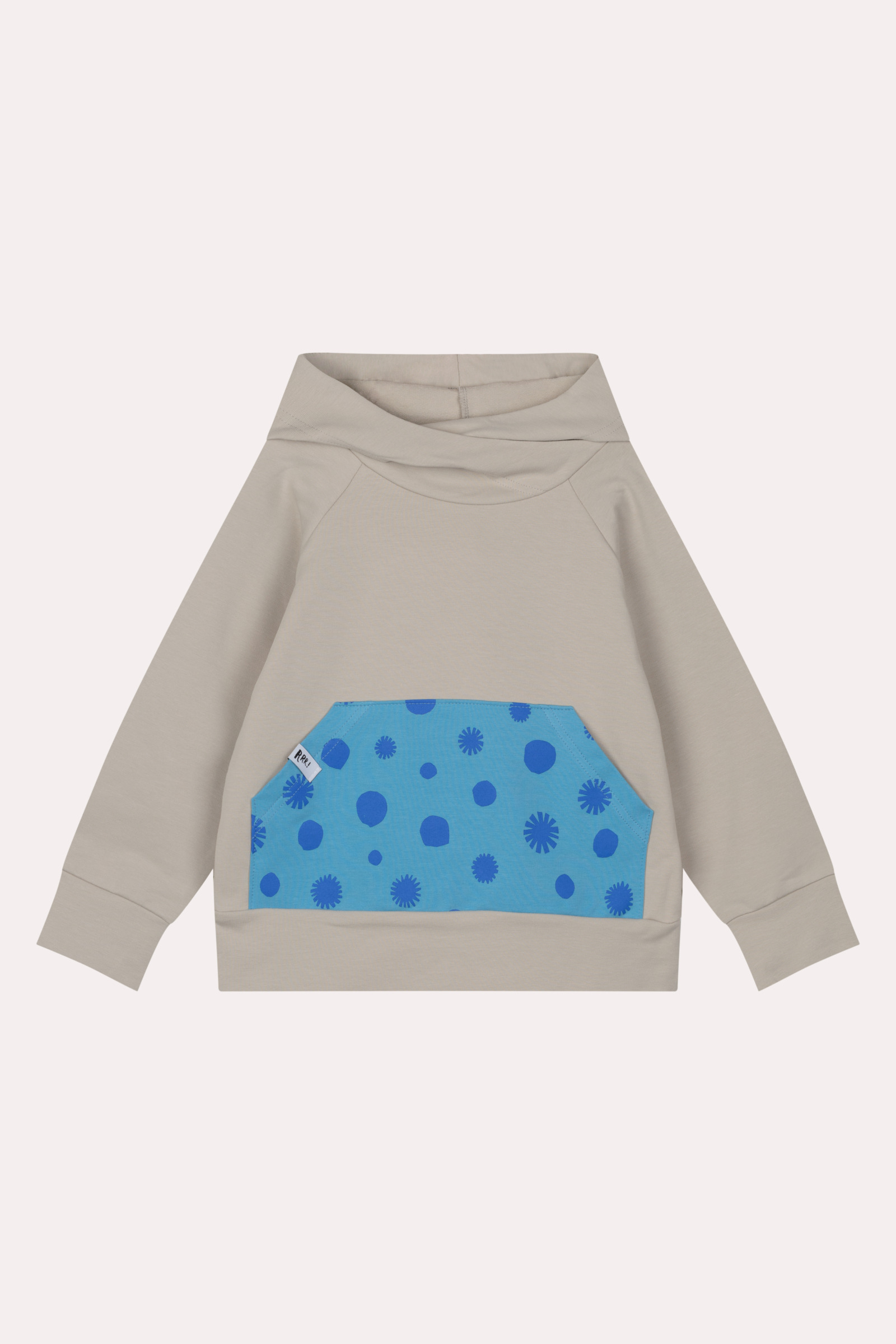 Beige hoodie with polka dot kangaroo