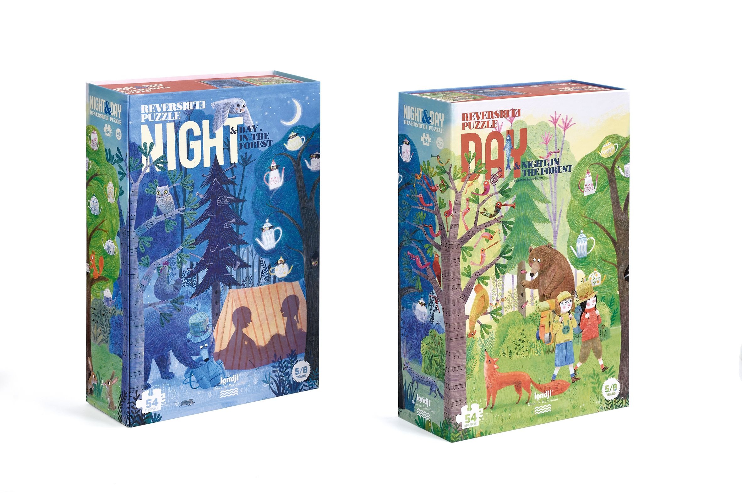 NIGHT AND DAY IN THE FOREST - Reversible 54-piece puzzle
