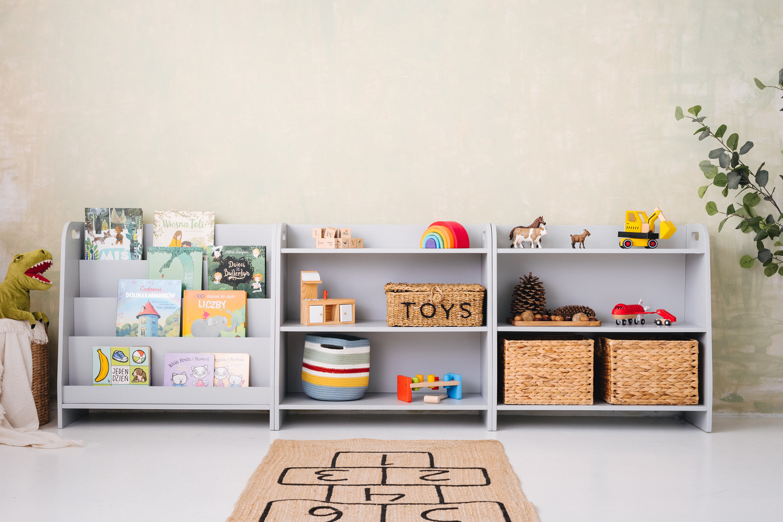 Set Montessori 2xShelf + Bookcase - 73cm