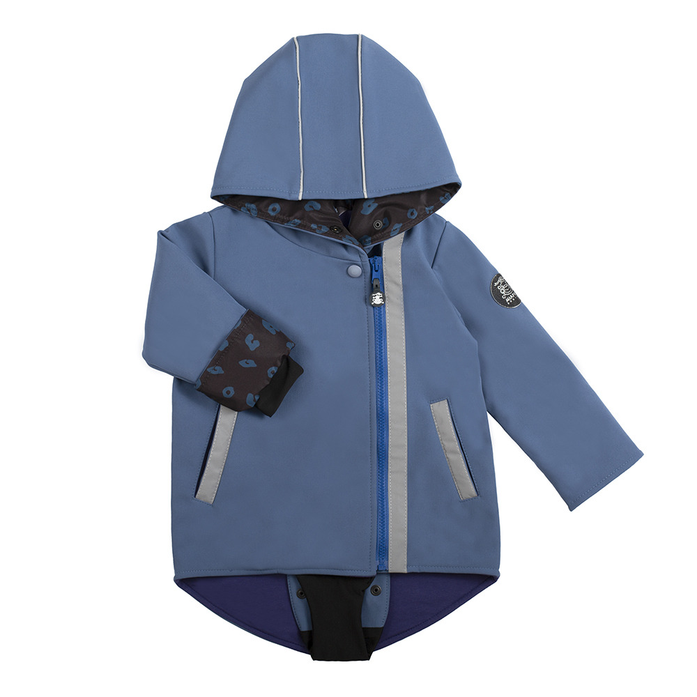 Children's softshell jacket with patent - Blue Jeans