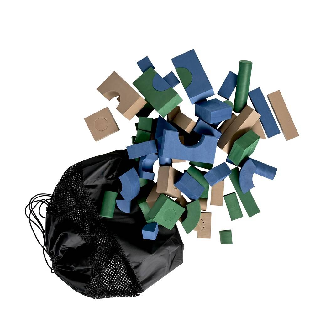 BabyDan - Soft Blocks - blue/green/cappuccino