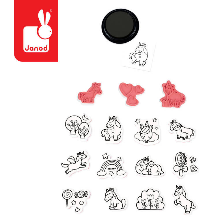 Janod - Creative set Stamps Unicorn 3+