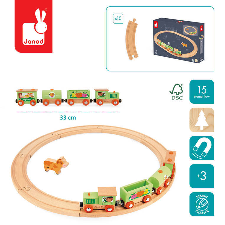 Janod Farma Story wooden train with tracks 3 I Made You