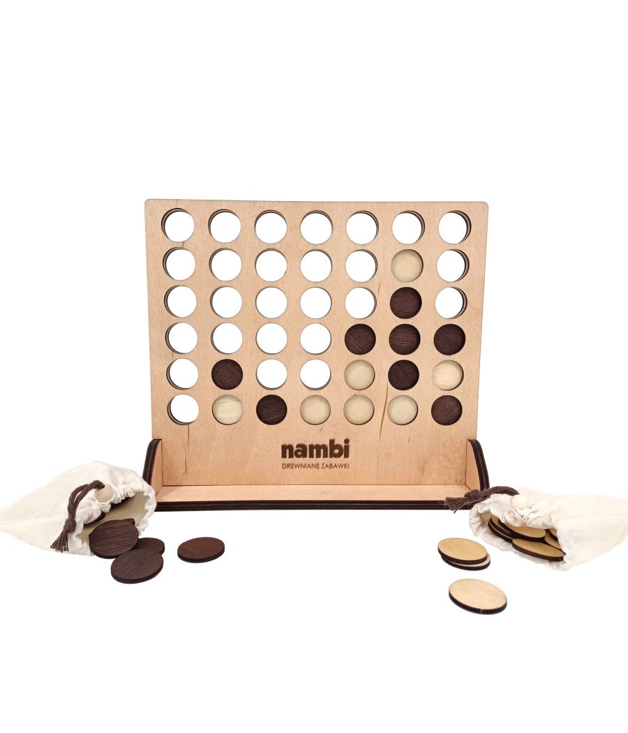 Wooden Logic Game - 4 in a Row