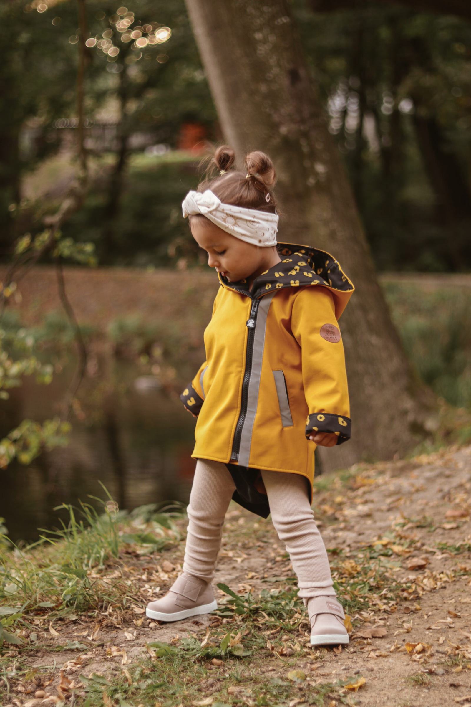 Children's softshell jacket with patent - Honeydew