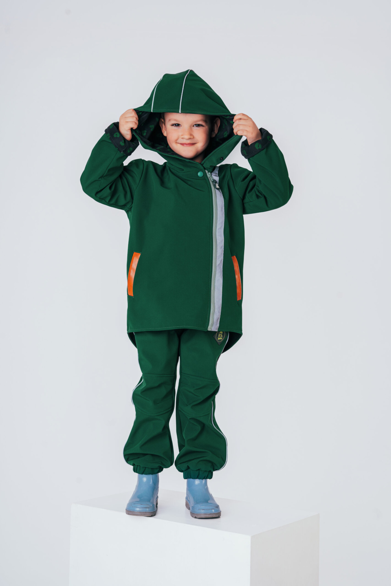 Children's softshell jacket with patent - Forest Scout